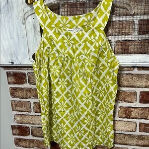 Banana Republic Chartreuse Geometric Sleeveless Blouse
